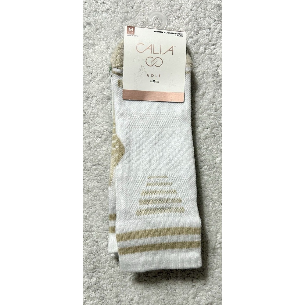 NWT Women's Calia Quarter Crew Golf Socks - 2 Pair - Size Medium 5-10 (C8)